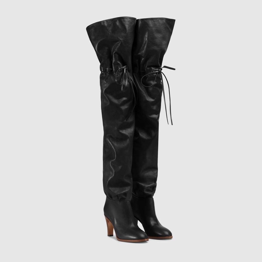 Gucci leather Lois over the knee boots